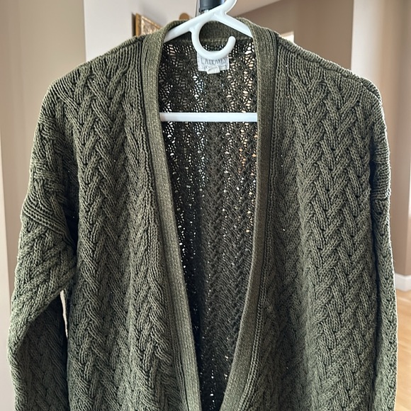 LA Hearts Green Open Front Sweater - Picture 3 of 6